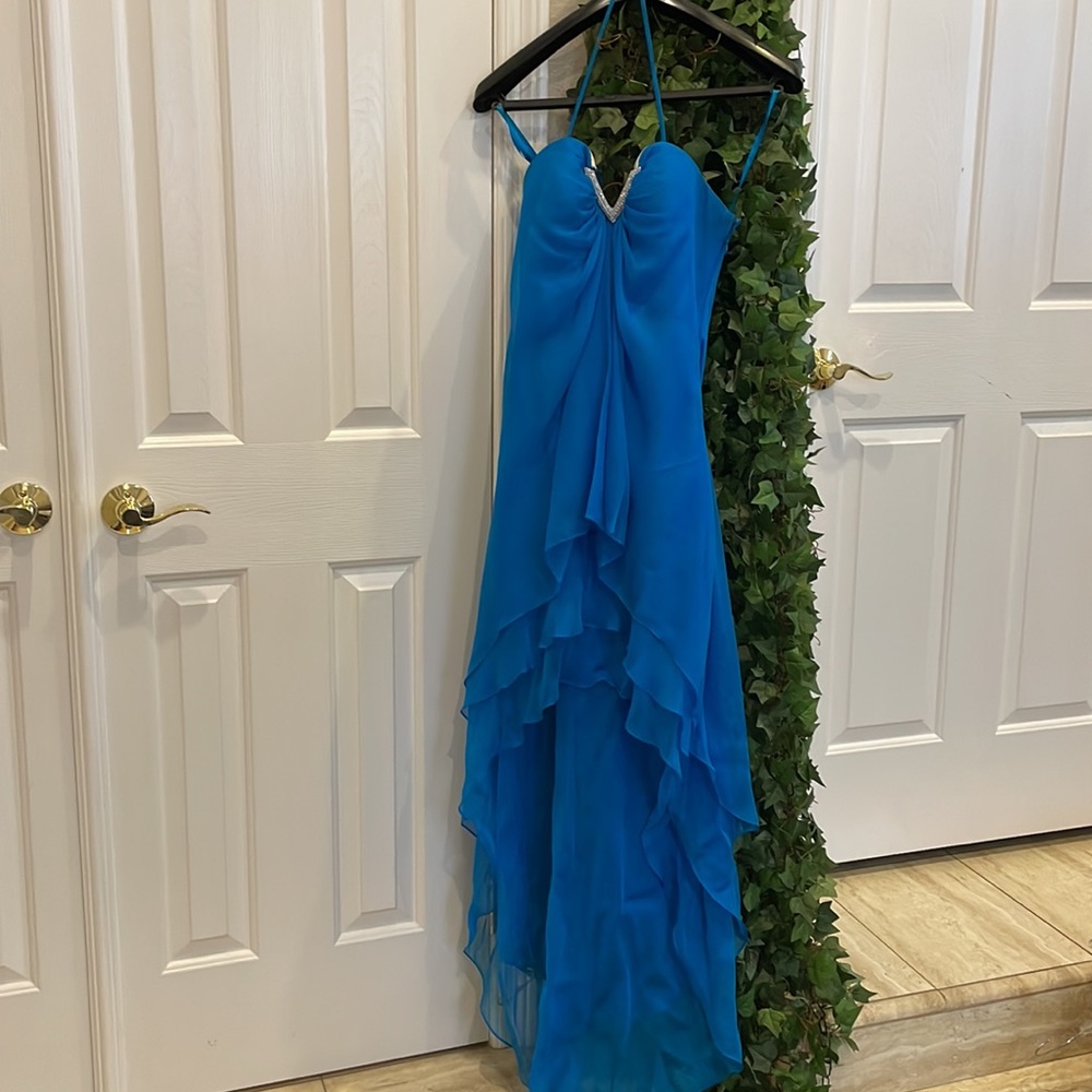 Ocean Blue Le Femme Formal High-Low Halter Dress